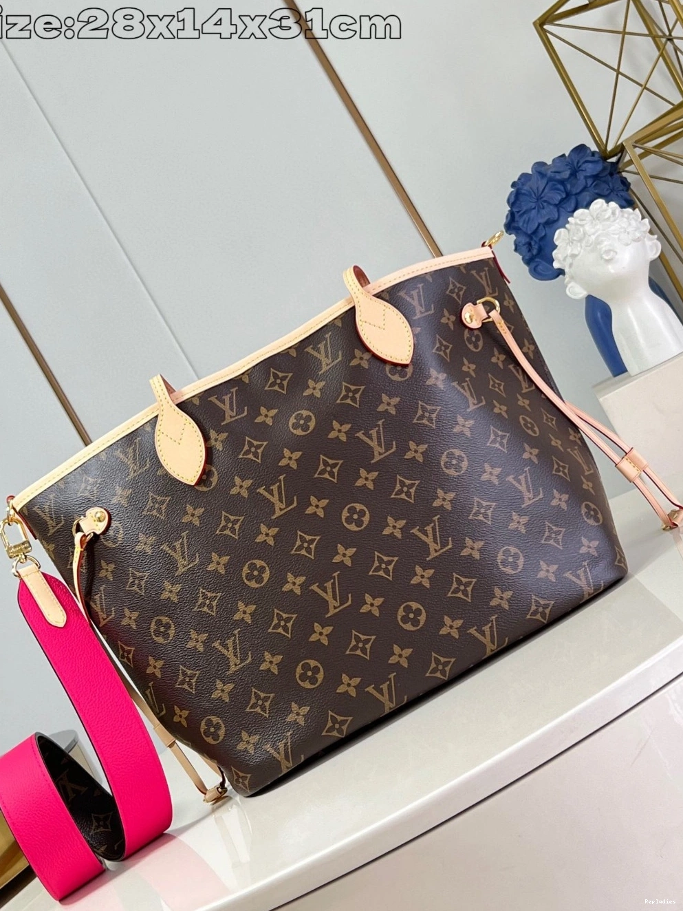 Repzbay Neverfull Bandoulière MM-31*28*14cm Inside Vuitton Out Louis 0821